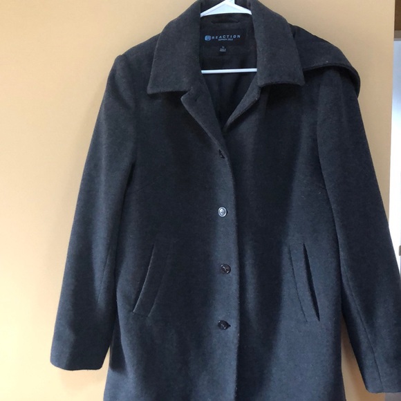 KENNETH COLE REACTION Grey/Charcoal Coat Size 14 - Picture 8 of 11
